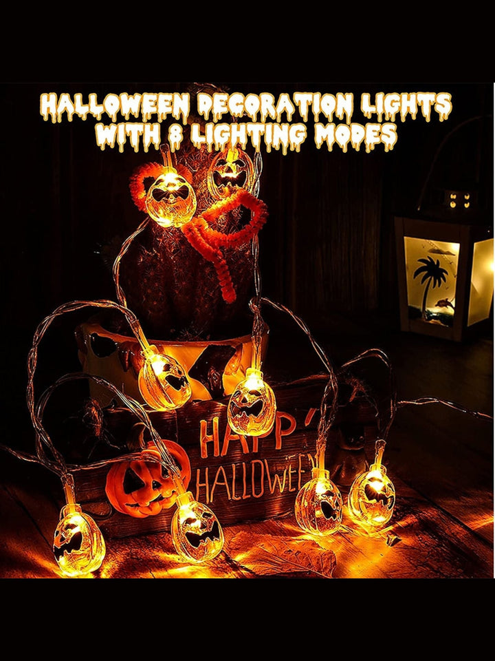 Guirlande Lumineuse D'Ambiance pour Décoration D'Intérieur en Forme de Citrouille D'Halloween