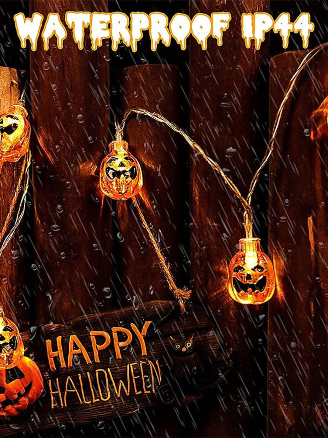 Guirlande Lumineuse D'Ambiance pour Décoration D'Intérieur en Forme de Citrouille D'Halloween