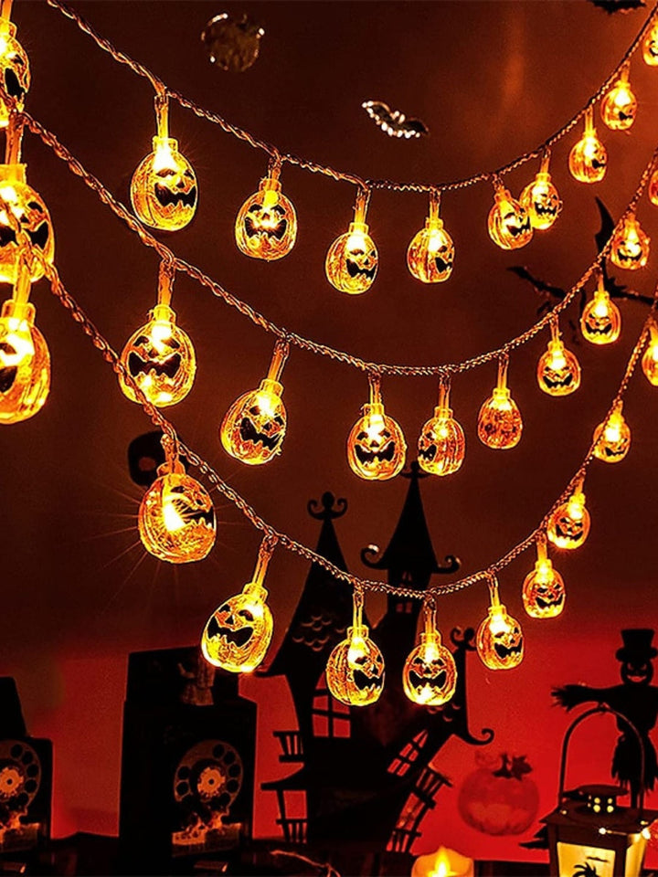 Guirlande Lumineuse D'Ambiance pour Décoration D'Intérieur en Forme de Citrouille D'Halloween