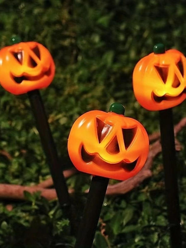 Lanterne Solaire de Décoration D'Horreur avec Tête de Mort et Citrouille pour Halloween