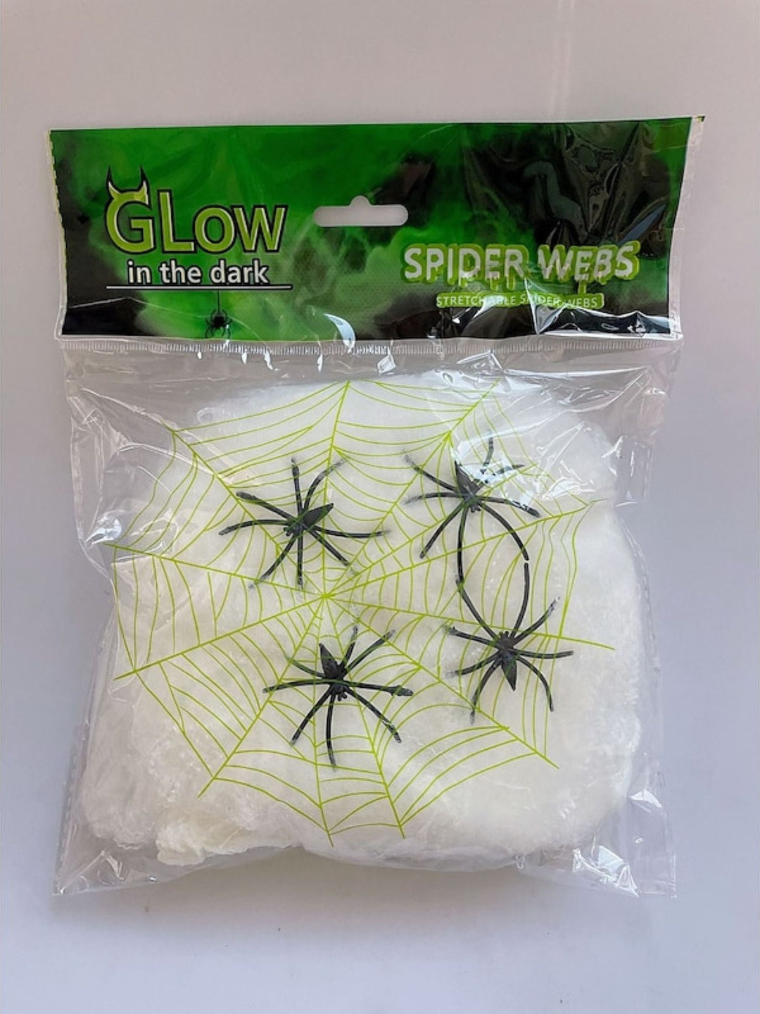 Toiles D'Araignée Extensibles Blanches Phosphorescentes pour Halloween, Accessoires de Décoration pour Fête Masquée