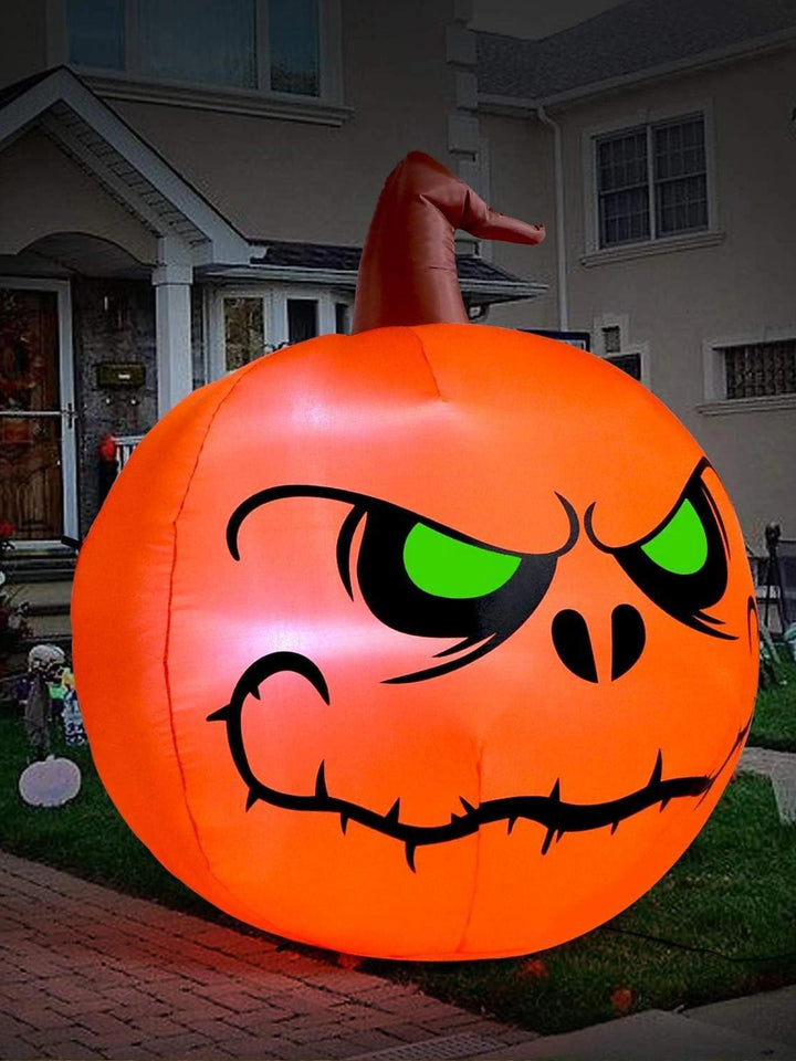 Accessoires de Décoration Lumineuse de Citrouille de Sorcière Gonflable Orange D'Extérieur D'Halloween