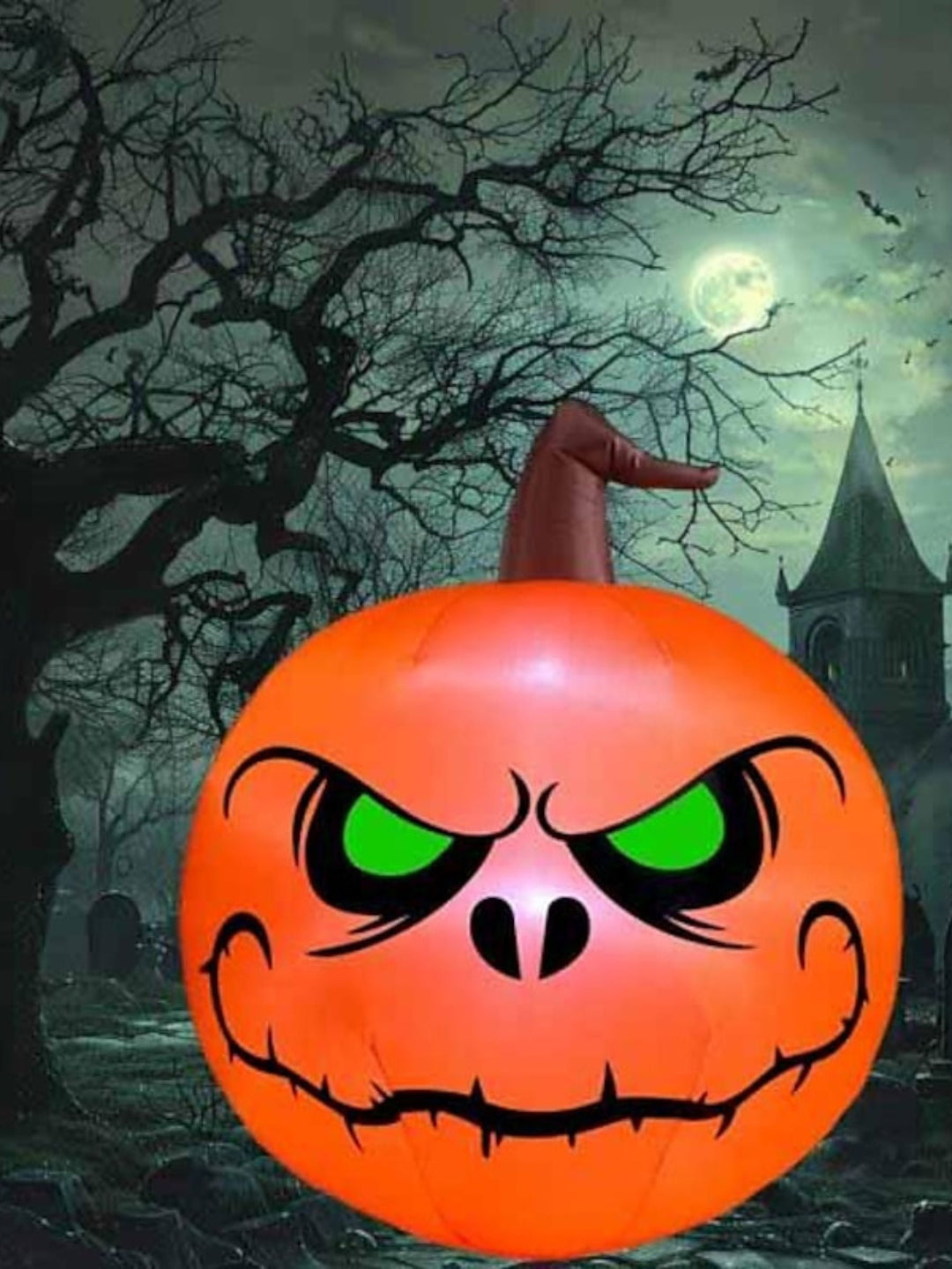 Accessoires de Décoration Lumineuse de Citrouille de Sorcière Gonflable Orange D'Extérieur D'Halloween