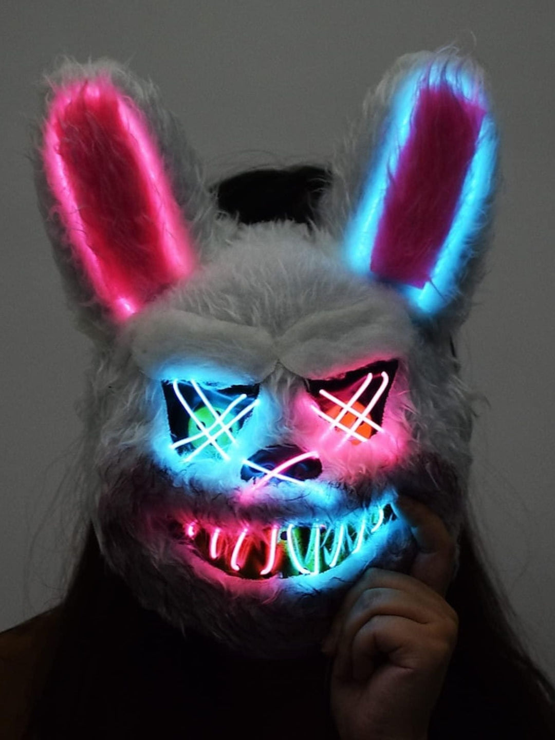 Masque Lumineux en Peluche Effrayant de Dessin Animé D'Halloween