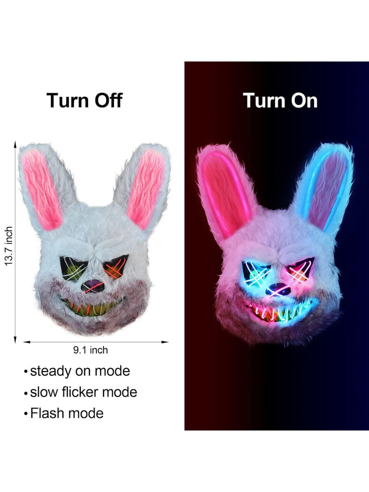 Masque Lumineux en Peluche Effrayant de Dessin Animé D'Halloween
