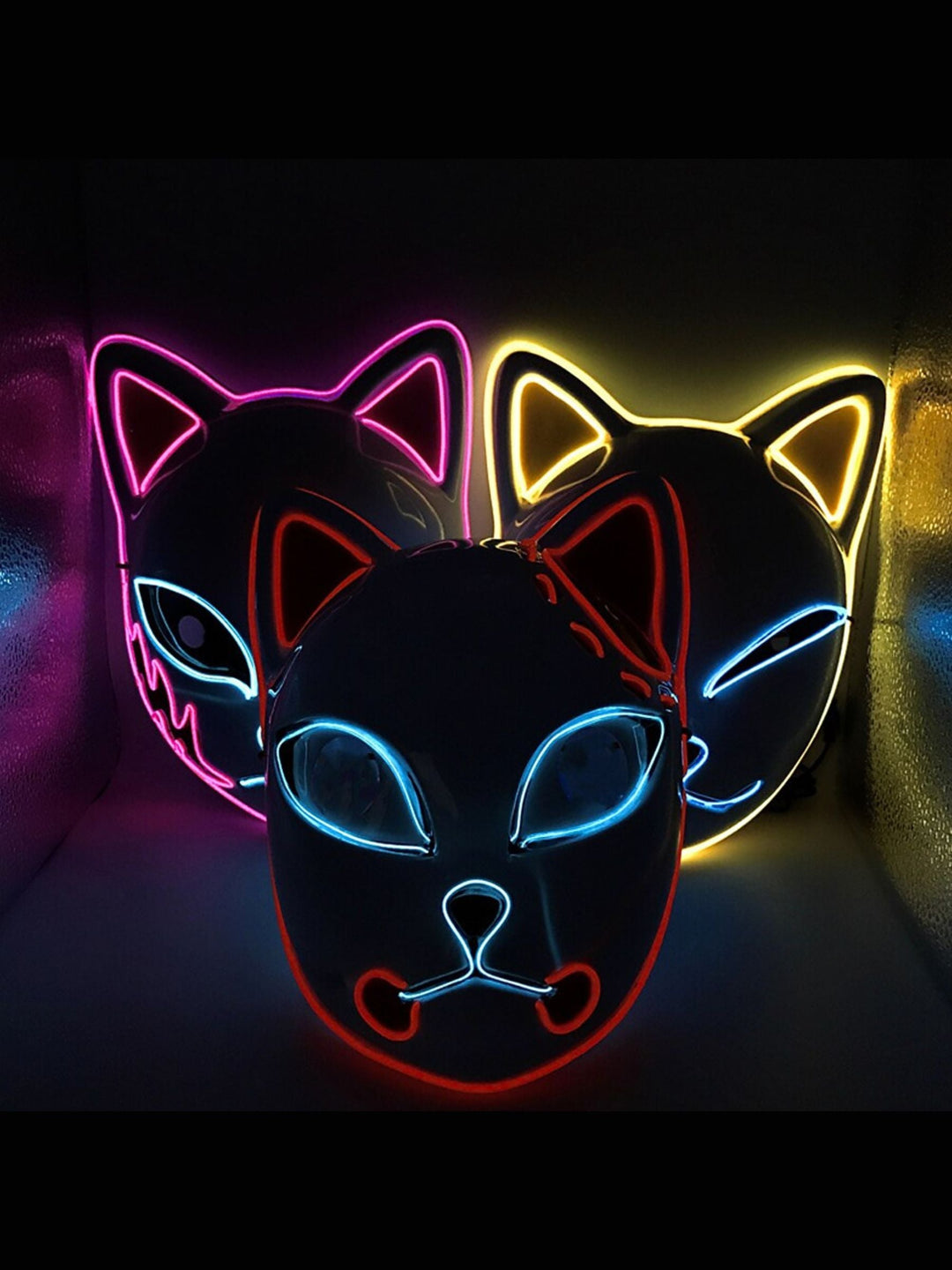 Masque Lumineux Classique D'Halloween pour Cosplay