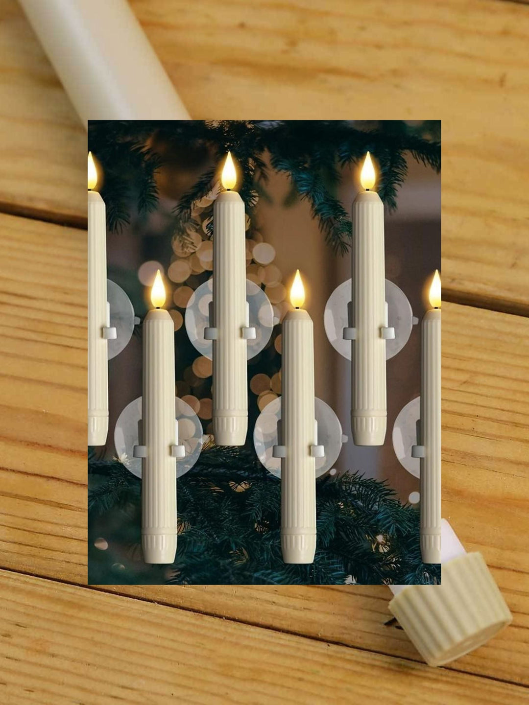 Bougie Électronique à led Blanche Vintage pour Halloween, Lumière Décorative pour Cheminée