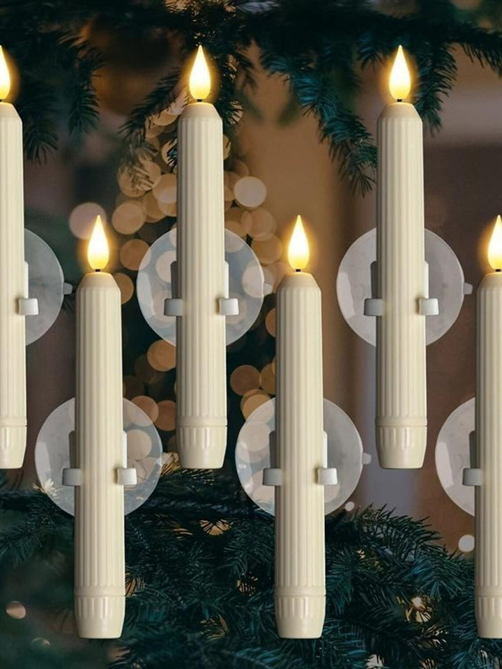 Bougie Électronique à led Blanche Vintage pour Halloween, Lumière Décorative pour Cheminée