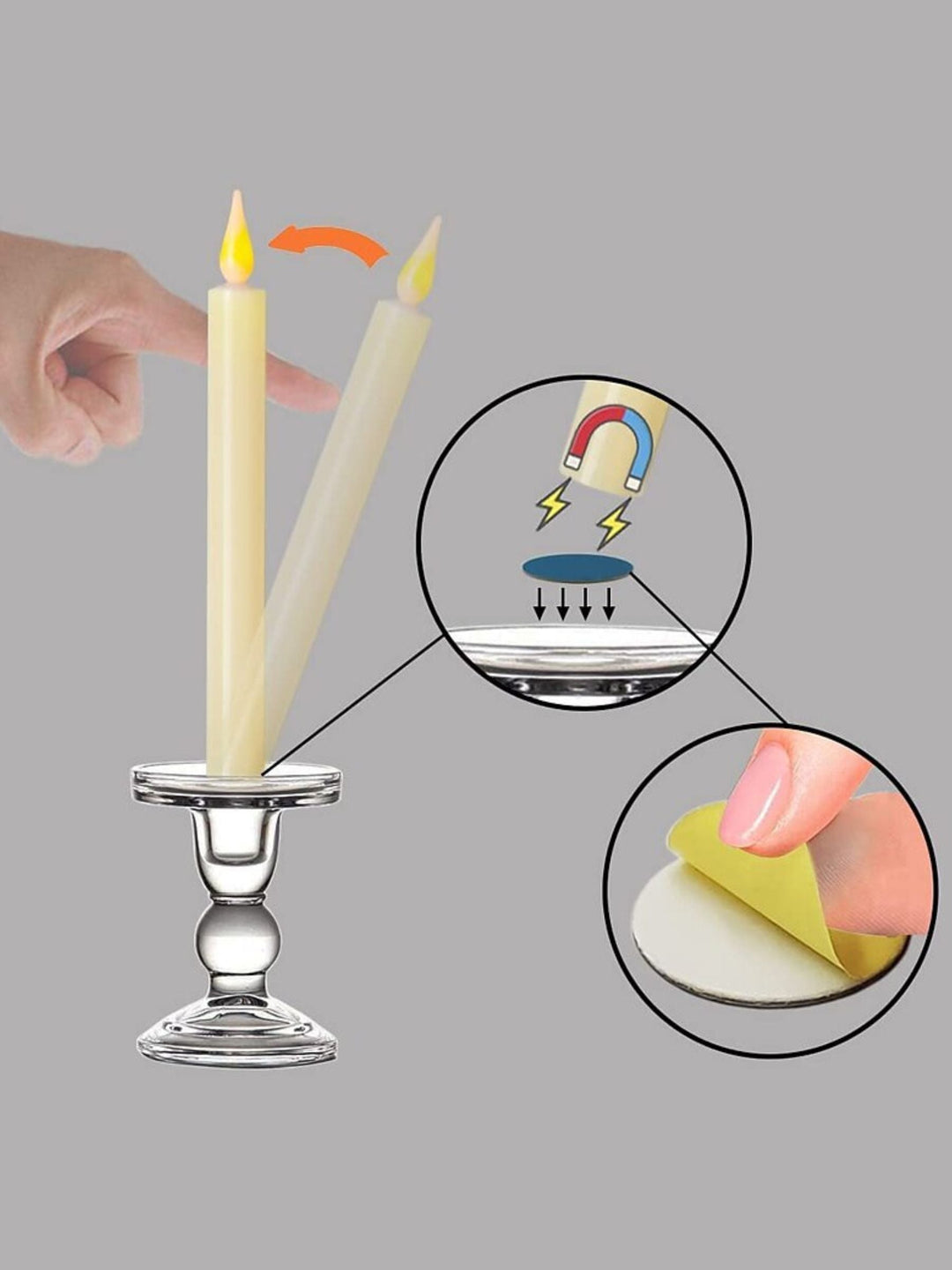 Bougie Électronique à led Blanche Vintage pour Halloween, Lumière Décorative pour Cheminée