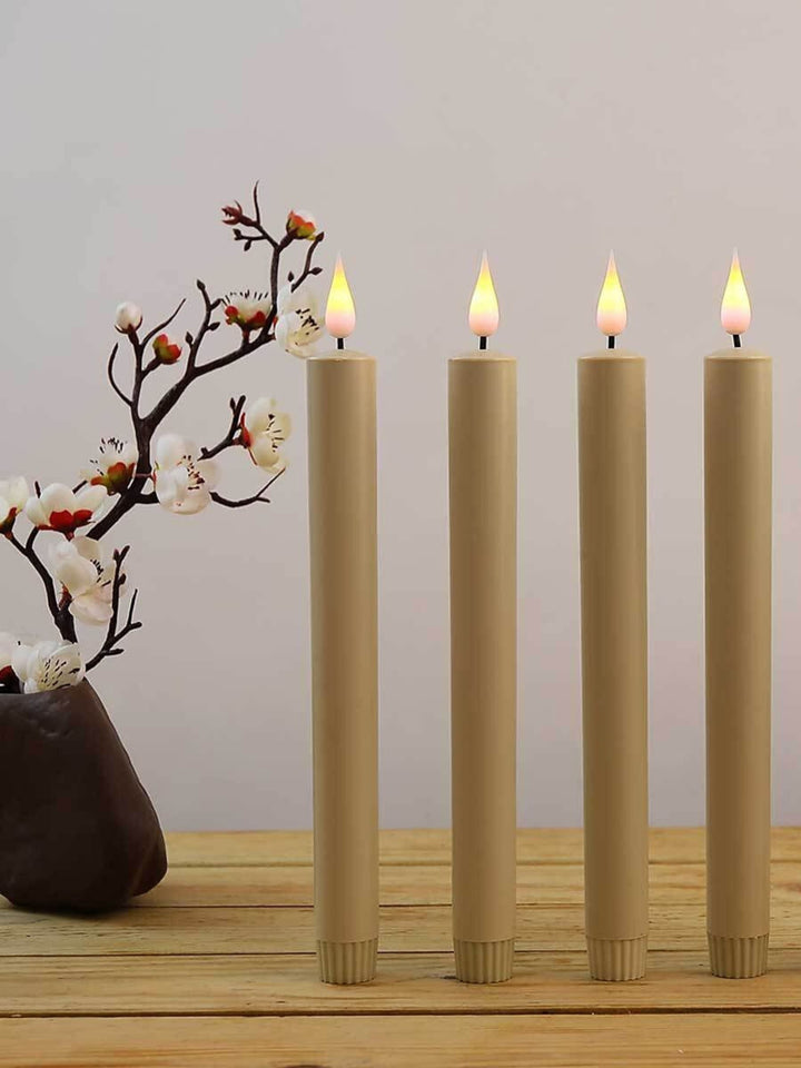 Bougie Électronique à led Blanche Vintage pour Halloween, Lumière Décorative pour Cheminée