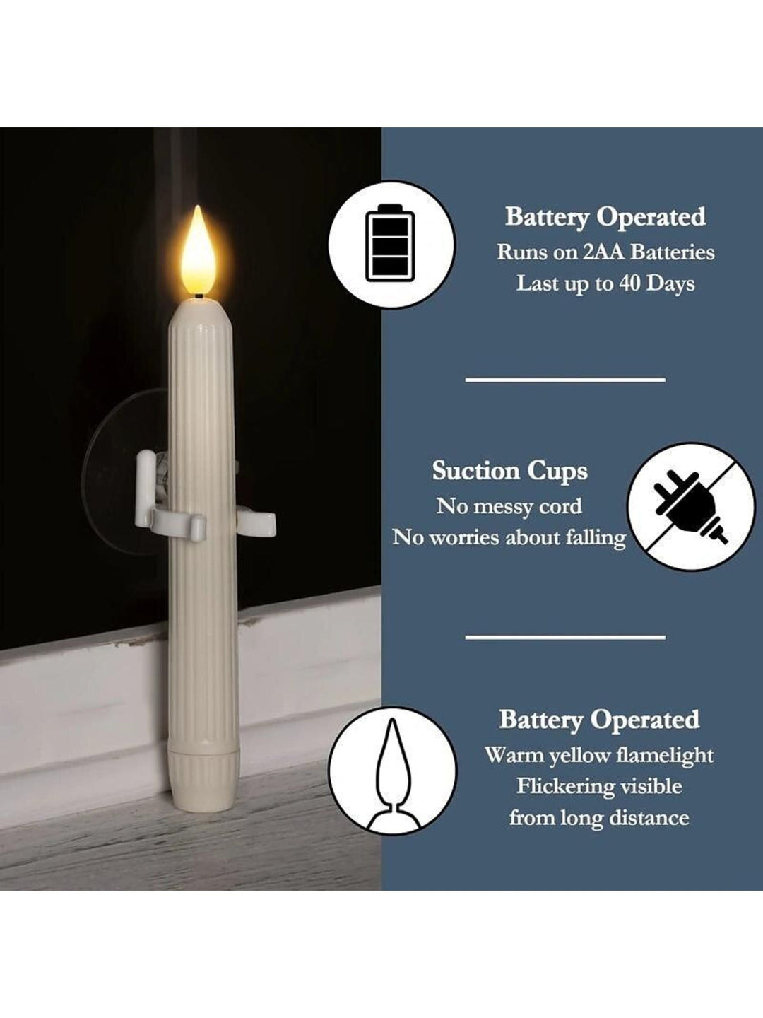 Bougie Électronique à led Blanche Vintage pour Halloween, Lumière Décorative pour Cheminée