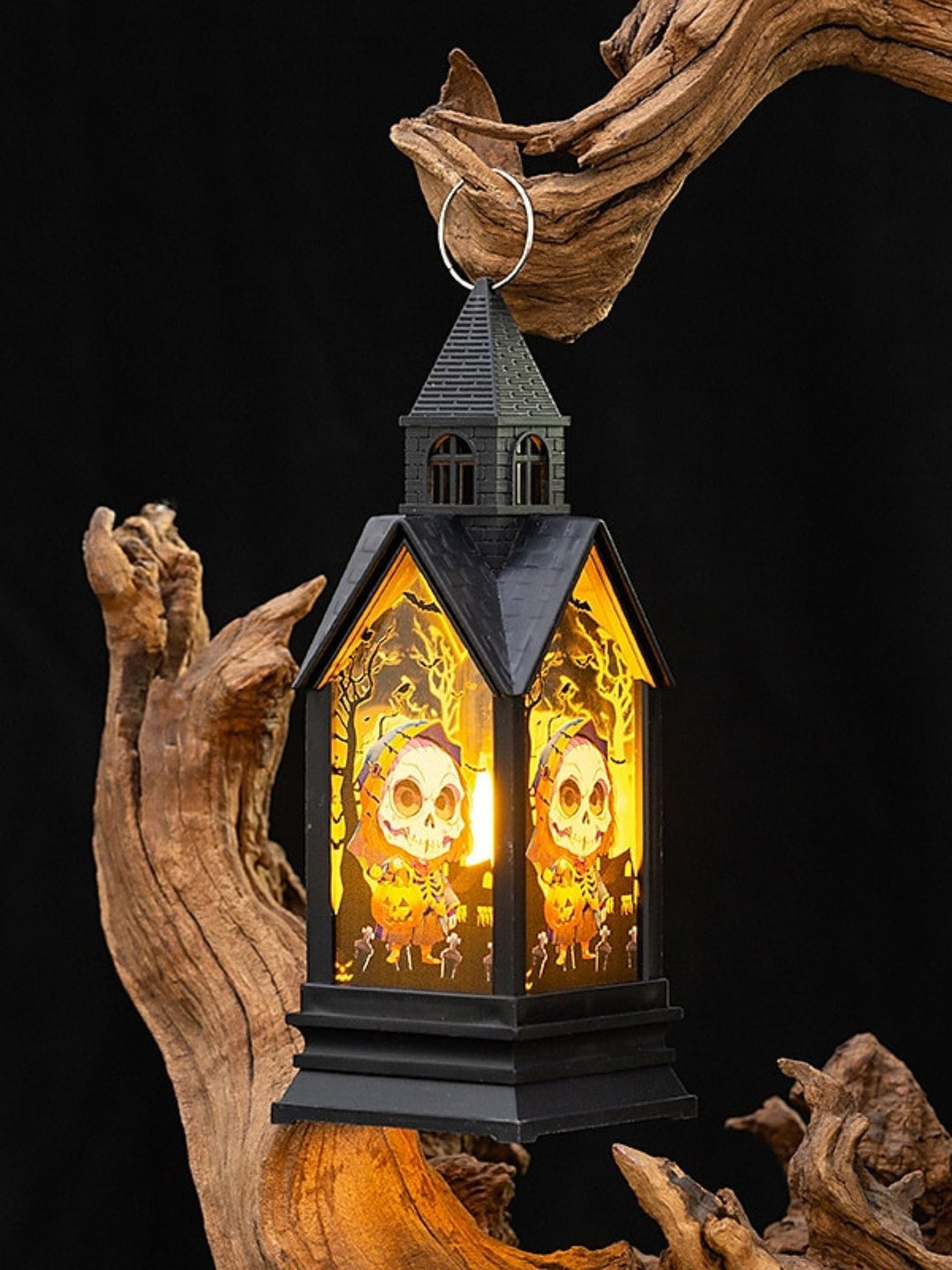 Lampe de Table à Bougie led Noire Rétro pour Halloween