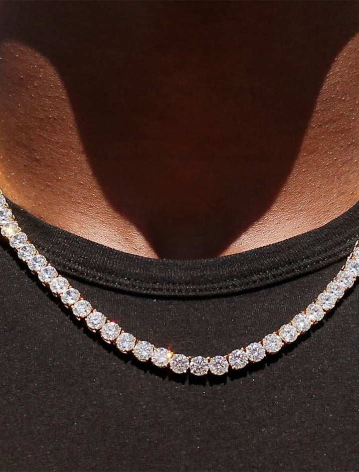 Collier cha?ne pour hommes avec strass