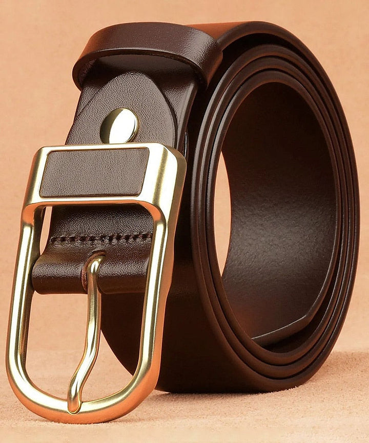 Ceinture à cliquet décontractée en cuir pour hommes, classique, en Jean, noir, marron, en cuir de vache, élégant, uni, usage quotidien