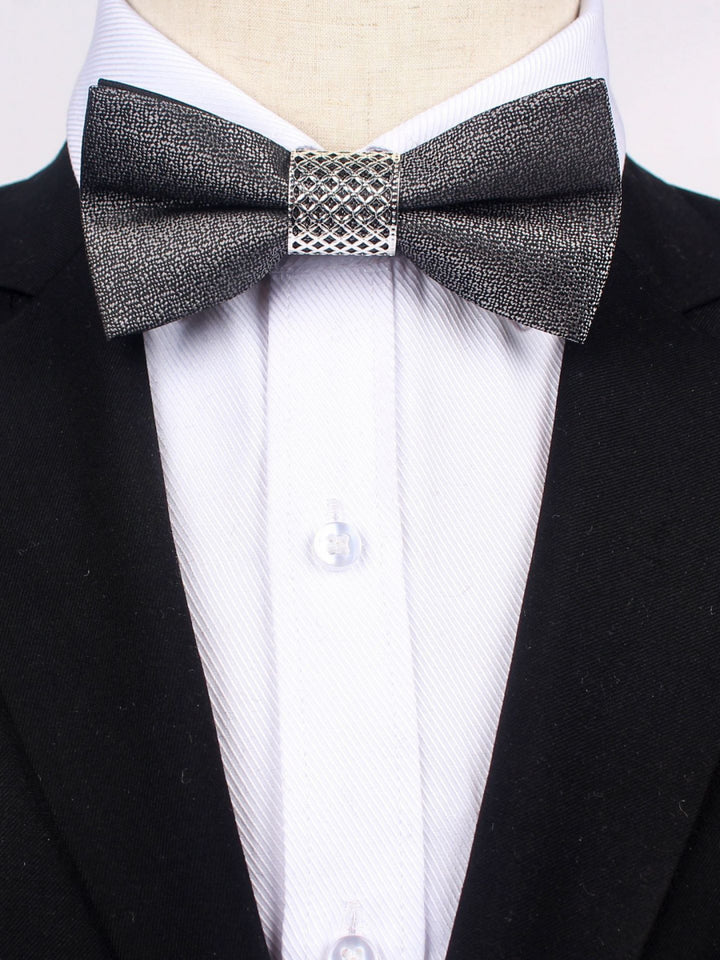 Cravate De Soirée Formelle Pour Homme De Couleur Unie 2 Pièces