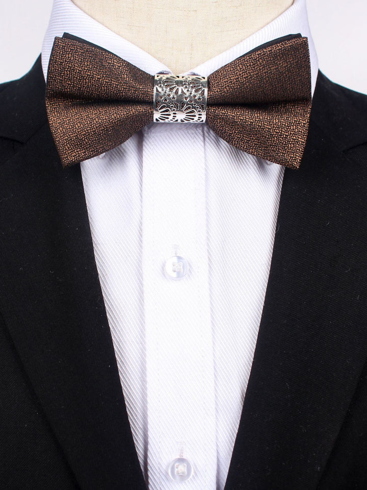 Cravate De Soirée Formelle Pour Homme De Couleur Unie 2 Pièces