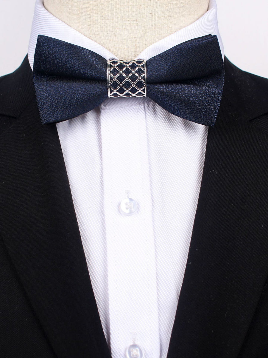 Cravate De Soirée Formelle Pour Homme De Couleur Unie 2 Pièces