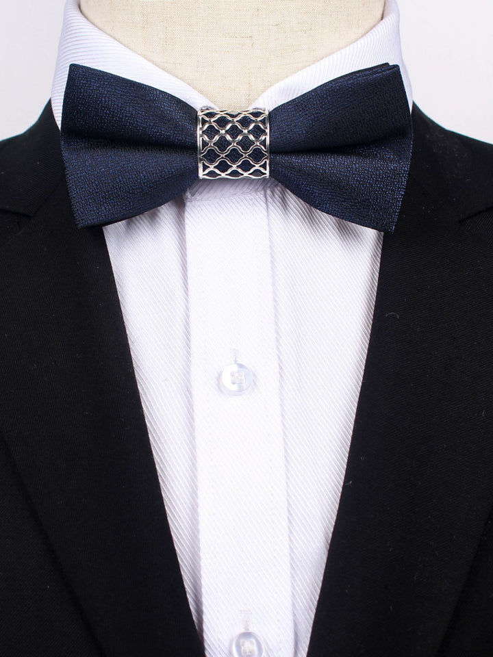 Cravate De Soirée Formelle Pour Homme De Couleur Unie 2 Pièces
