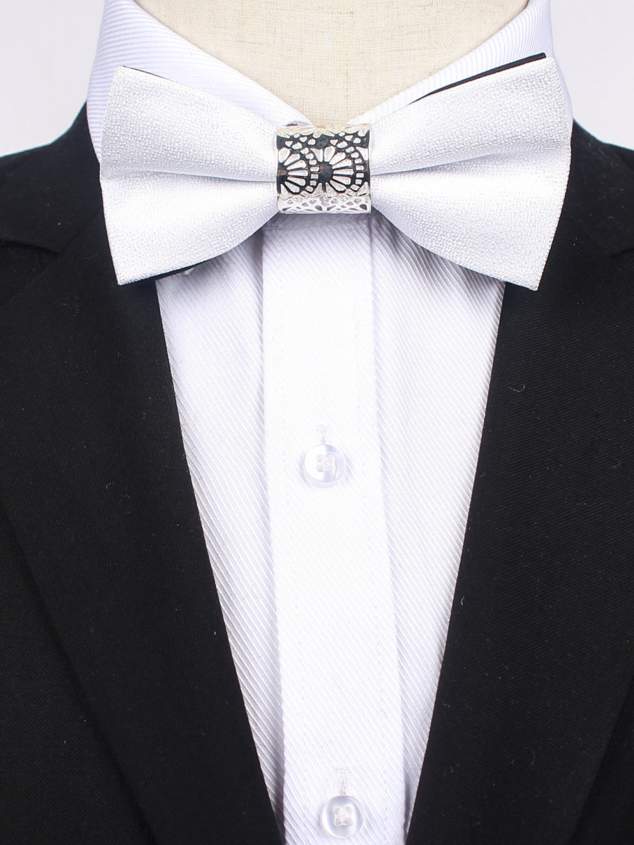 Cravate De Soirée Formelle Pour Homme De Couleur Unie 2 Pièces