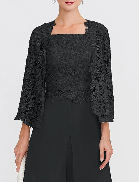 Châle/Boléro en Dentelle Florale à Manches 3/4 pour Invité de Mariage pour Femme