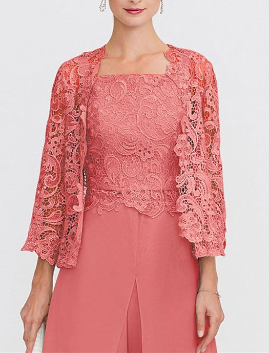 Châle/Boléro en Dentelle Florale à Manches 3/4 pour Invité de Mariage pour Femme