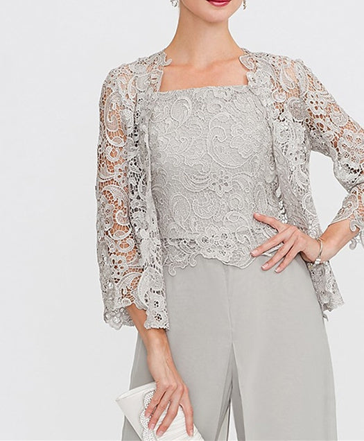Châle/Boléro en Dentelle Florale à Manches 3/4 pour Invité de Mariage pour Femme
