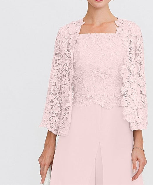 Châle/Boléro en Dentelle Florale à Manches 3/4 pour Invité de Mariage pour Femme