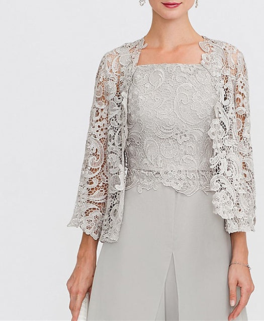 Châle/Boléro en Dentelle Florale à Manches 3/4 pour Invité de Mariage pour Femme