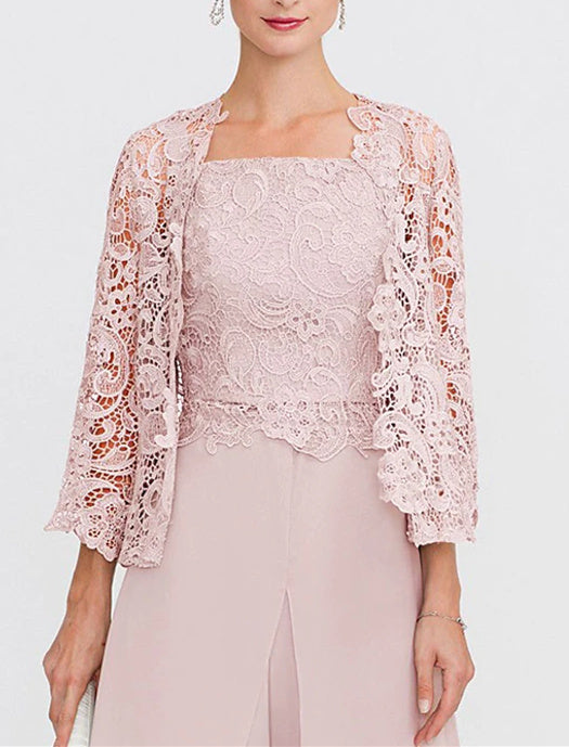 Châle/Boléro en Dentelle Florale à Manches 3/4 pour Invité de Mariage pour Femme