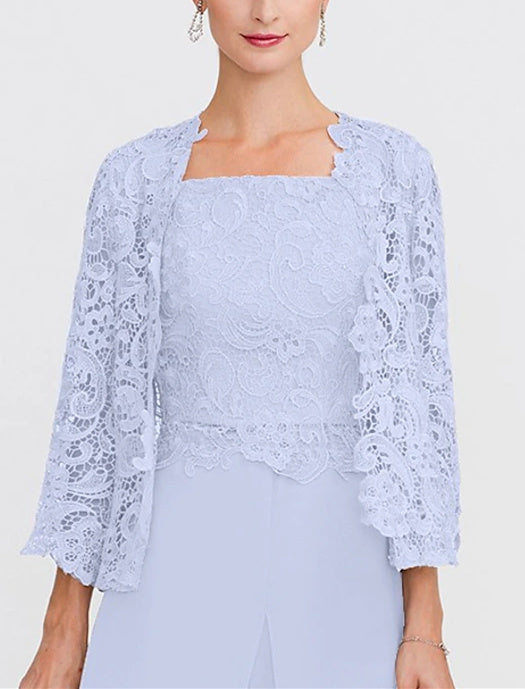 Châle/Boléro en Dentelle Florale à Manches 3/4 pour Invité de Mariage pour Femme