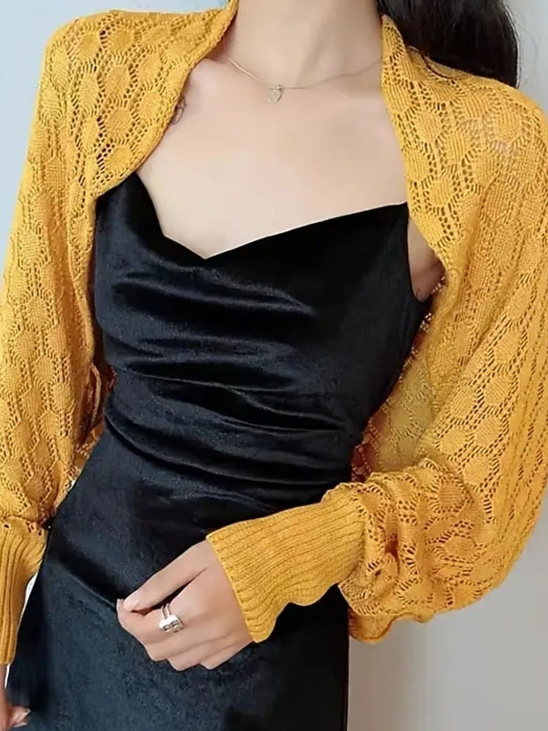 Tricot à Manches Longues de Luxe pour Femmes avec Une Couleur Pure