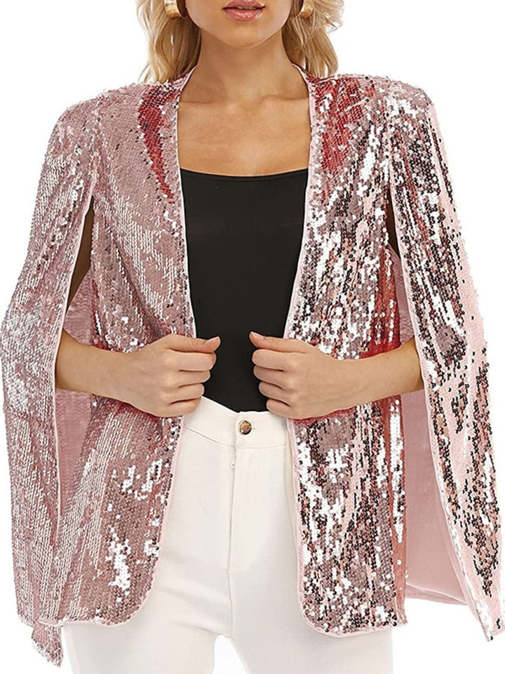 Manteaux / Vestes de Boléro à Paillettes Scintillantes à Manches Longues pour Femmes
