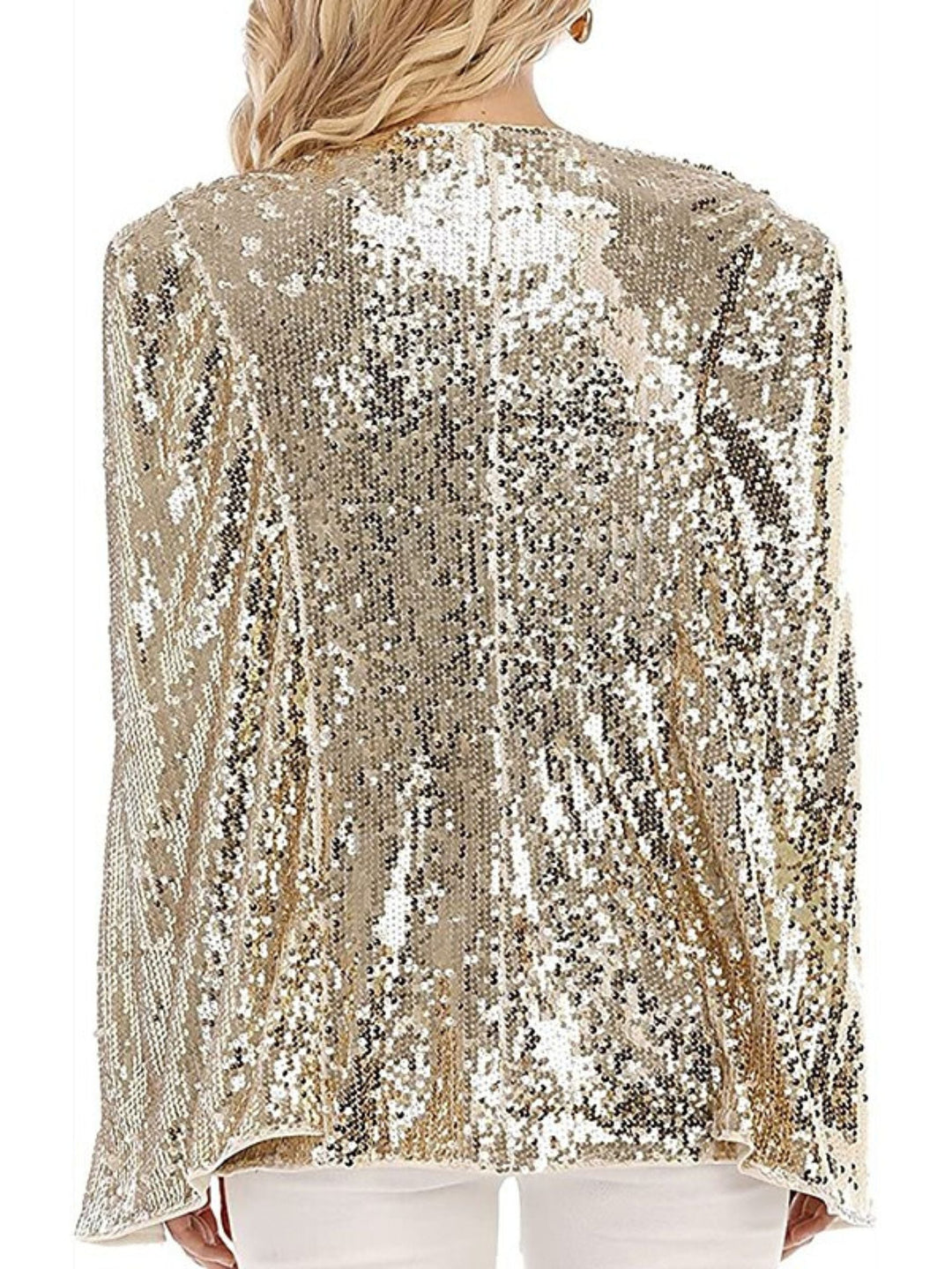 Manteaux / Vestes de Boléro à Paillettes Scintillantes à Manches Longues pour Femmes