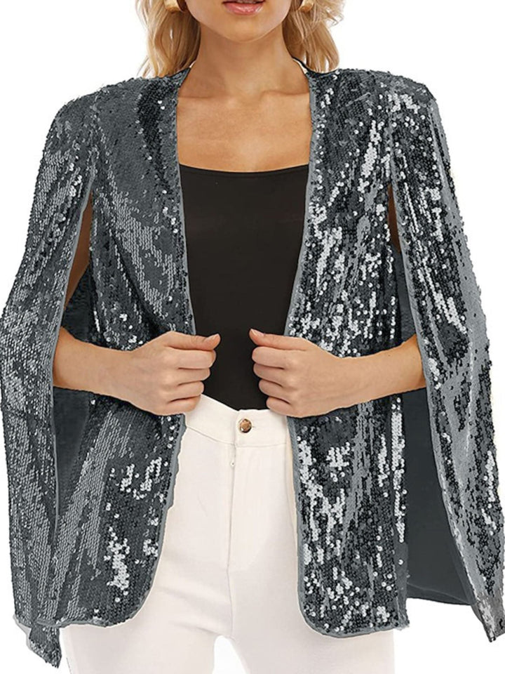 Manteaux / Vestes de Boléro à Paillettes Scintillantes à Manches Longues pour Femmes