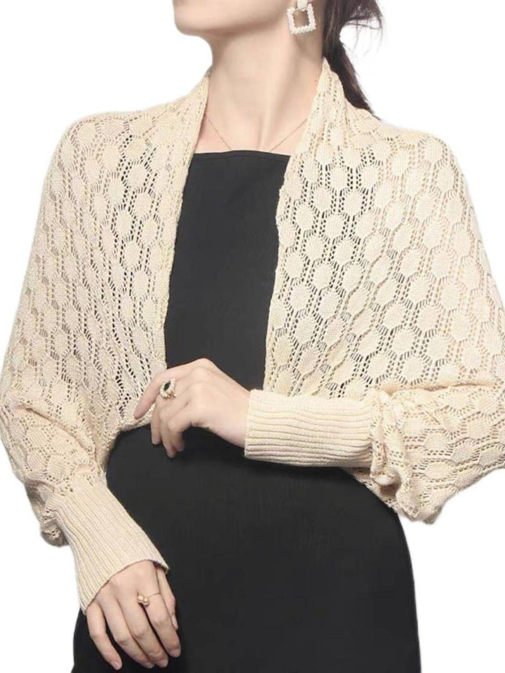 Robe Portefeuille Rétro Élégante à Manches Longues en Polyester Blanc pour Femme