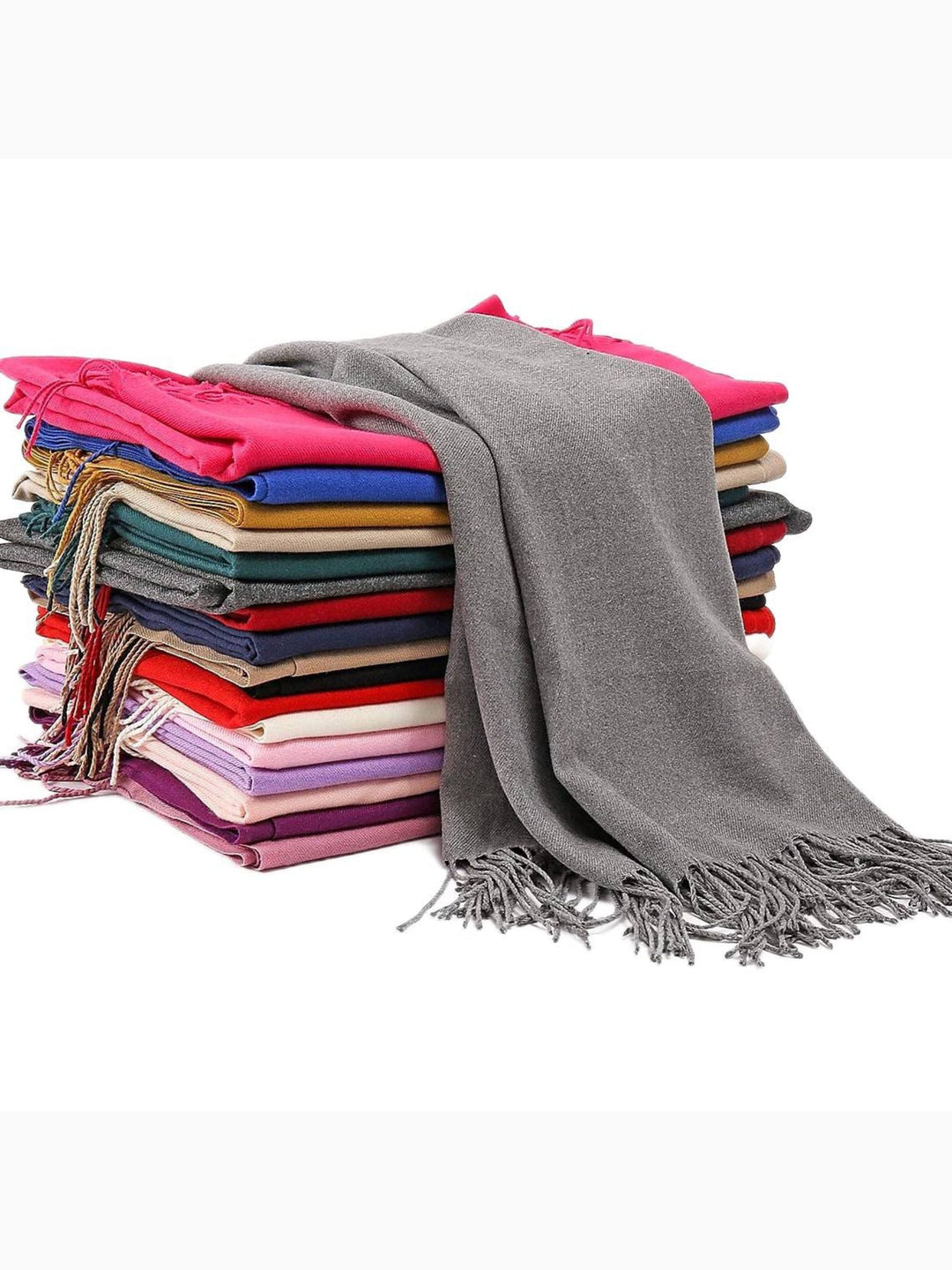 Écharpes D'Hiver Chaudes et Douces en Imitation Cachemire pour Femmes, Couleur Pure