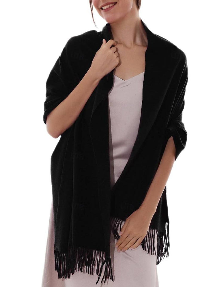 Écharpes D'Hiver Chaudes et Douces en Imitation Cachemire pour Femmes, Couleur Pure