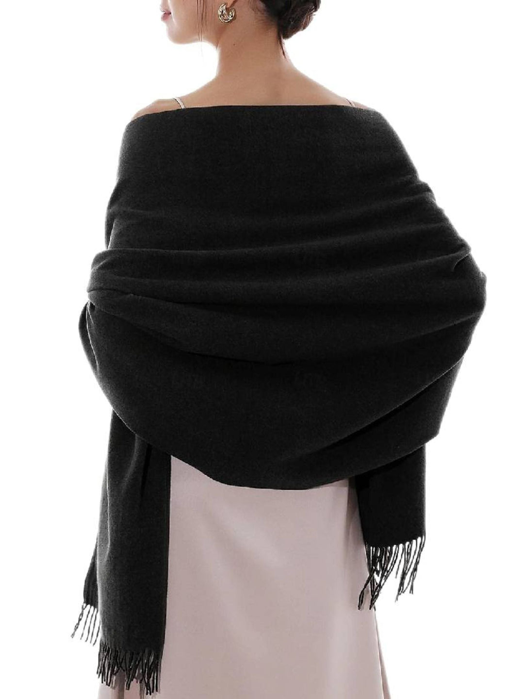 Écharpes D'Hiver Chaudes et Douces en Imitation Cachemire pour Femmes, Couleur Pure