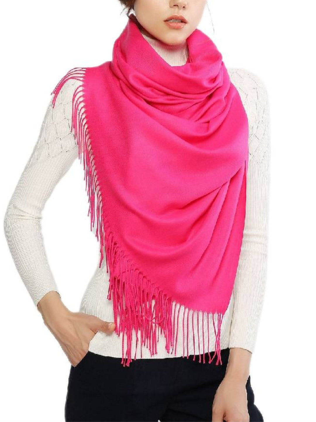 Écharpes D'Hiver Chaudes et Douces en Imitation Cachemire pour Femmes, Couleur Pure