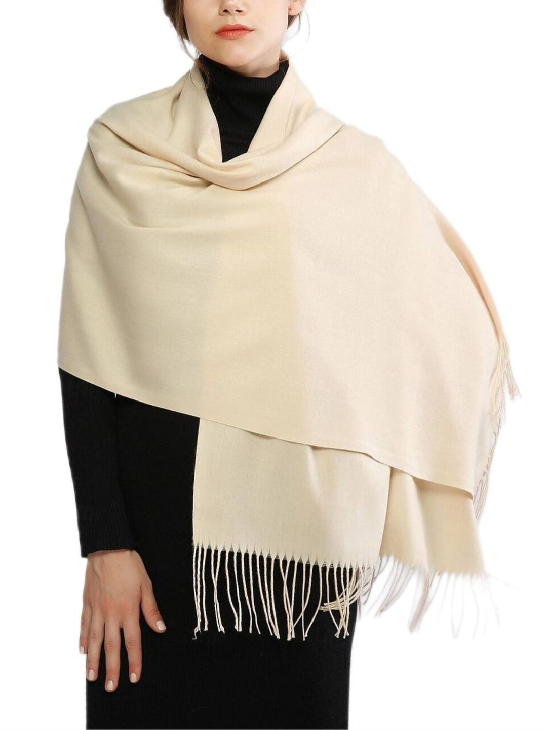 Écharpes D'Hiver Chaudes et Douces en Imitation Cachemire pour Femmes, Couleur Pure