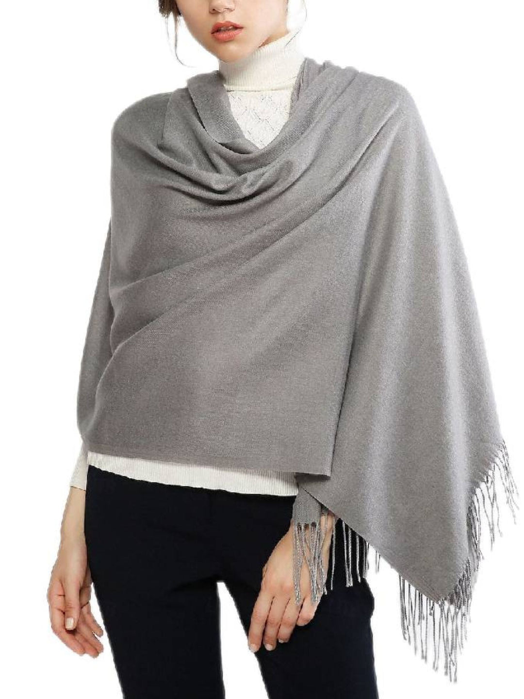 Écharpes D'Hiver Chaudes et Douces en Imitation Cachemire pour Femmes, Couleur Pure