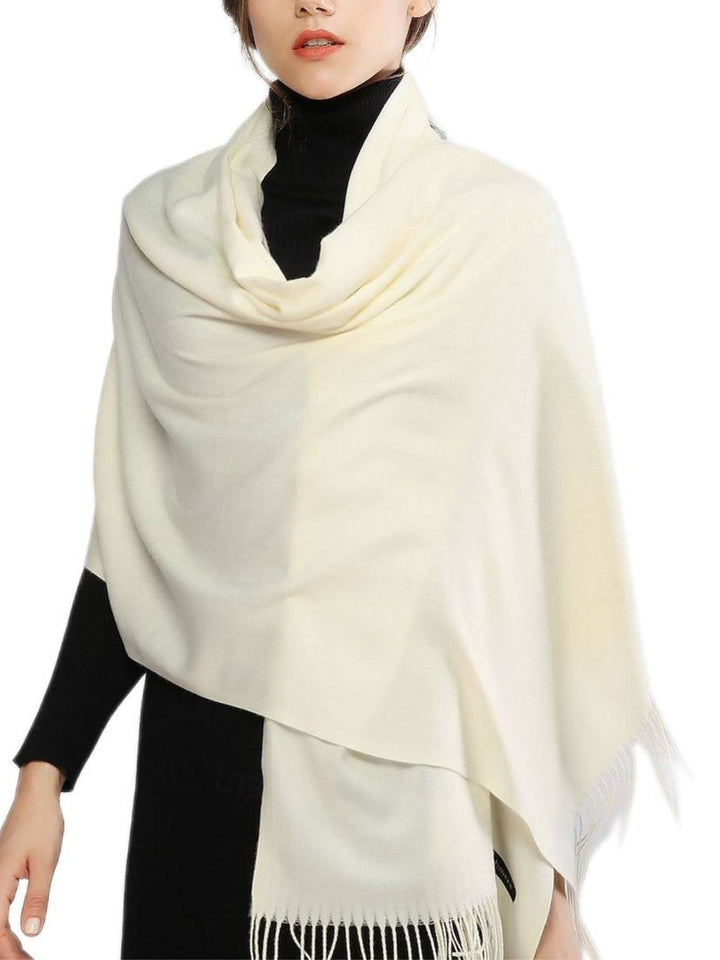 Écharpes D'Hiver Chaudes et Douces en Imitation Cachemire pour Femmes, Couleur Pure