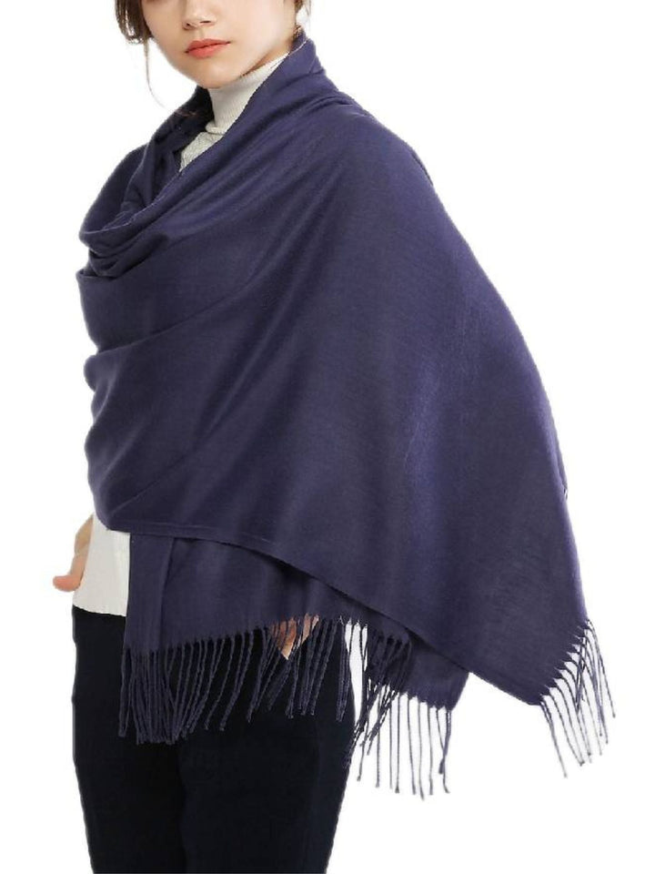 Écharpes D'Hiver Chaudes et Douces en Imitation Cachemire pour Femmes, Couleur Pure