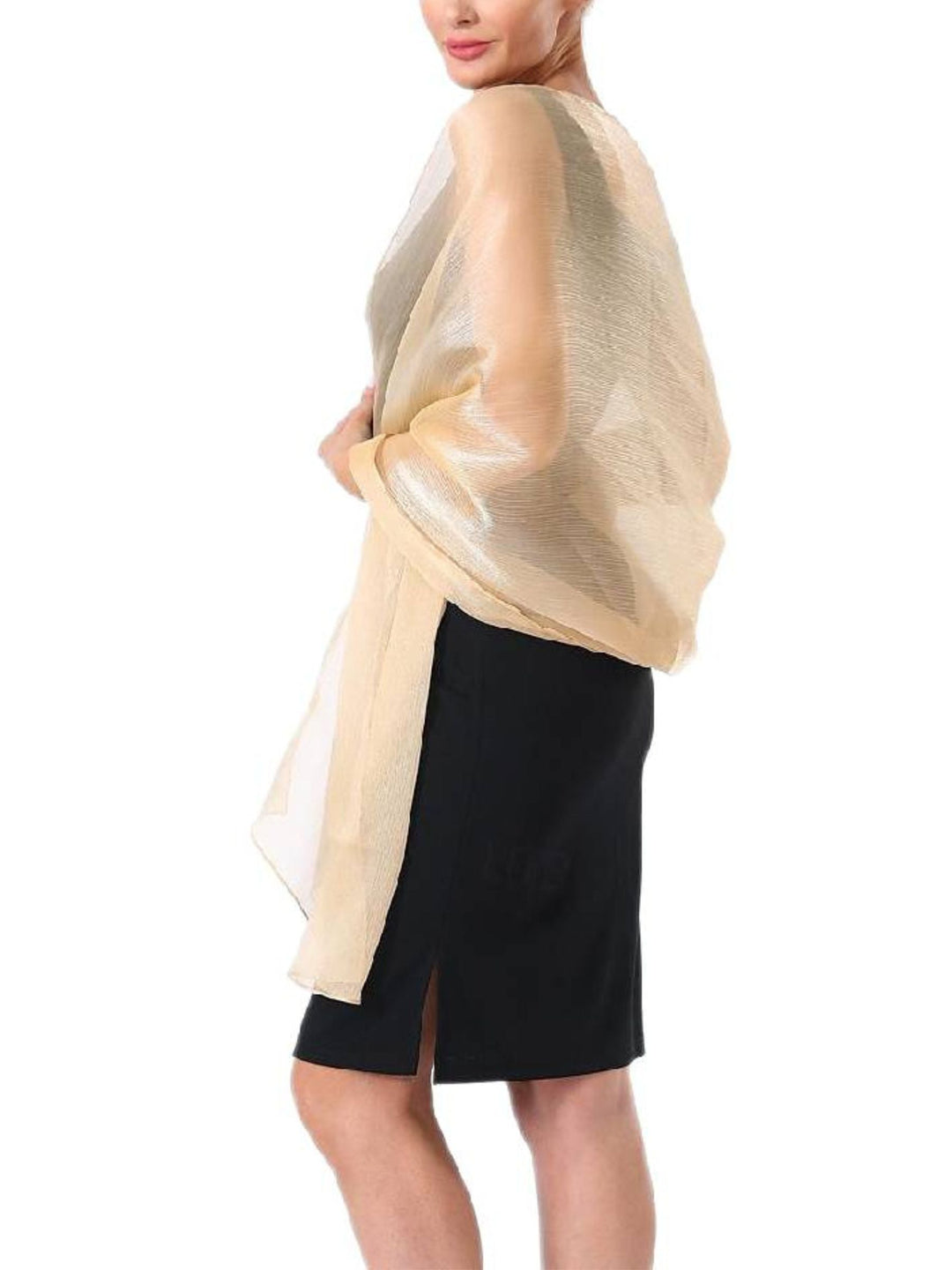 Châle Doux et Élégant en Tulle de Couleur Pure Scintillant pour Femme