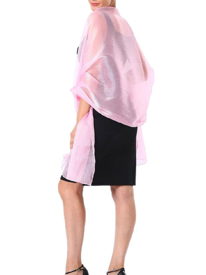 Châle Doux et Élégant en Tulle de Couleur Pure Scintillant pour Femme