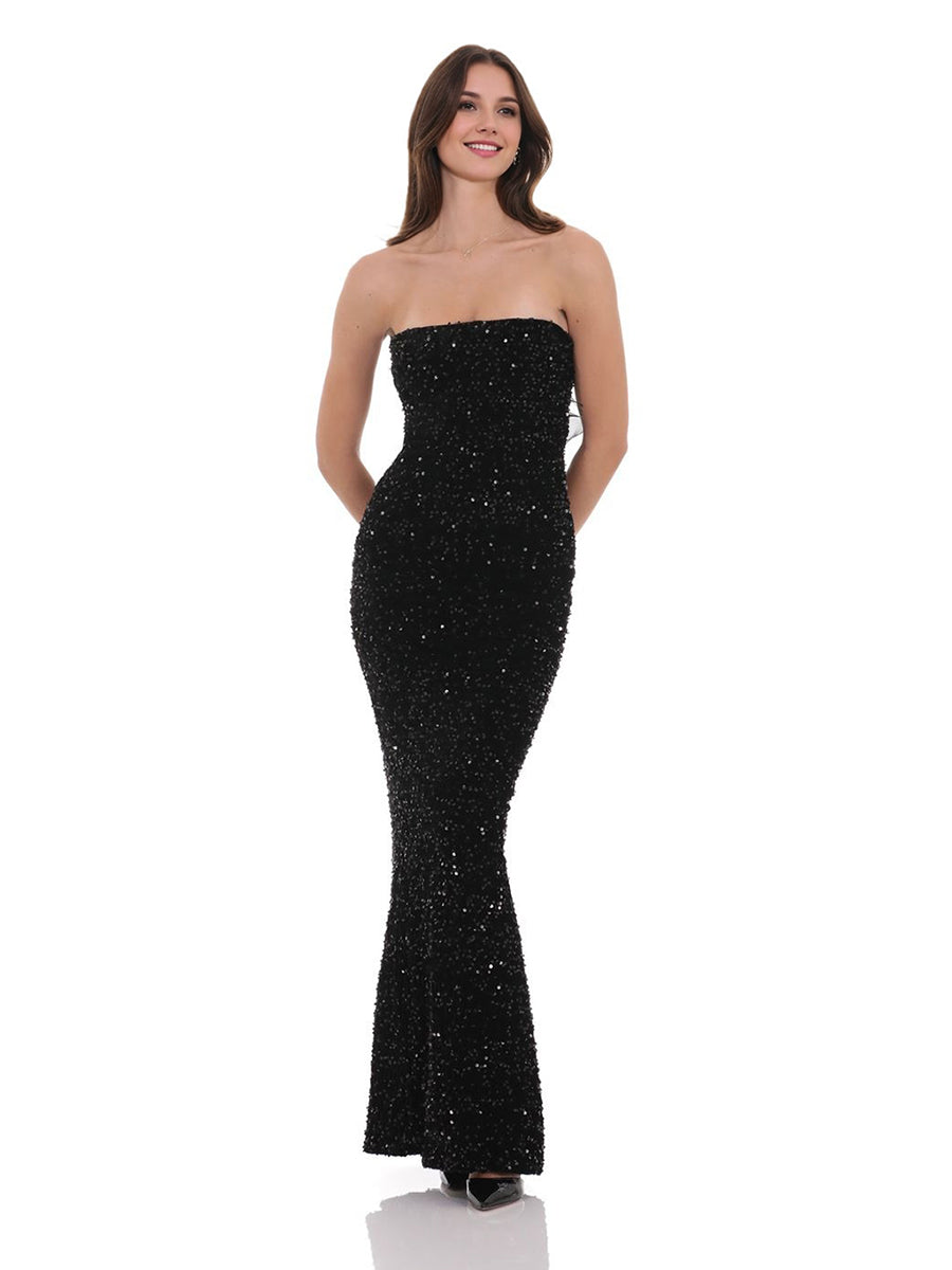 Trompette/Sirène Sans Bretelles Sans Manches Élégant Robes de Soirée avec Paillettes