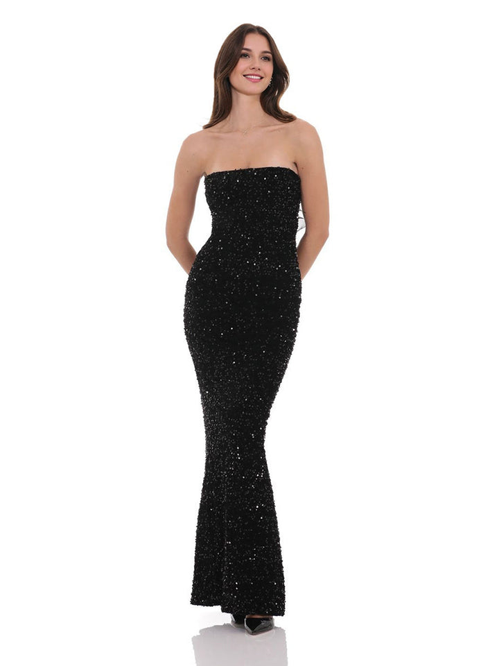 Trompette/Sirène Sans Bretelles Sans Manches Élégant Robes de Soirée avec Paillettes