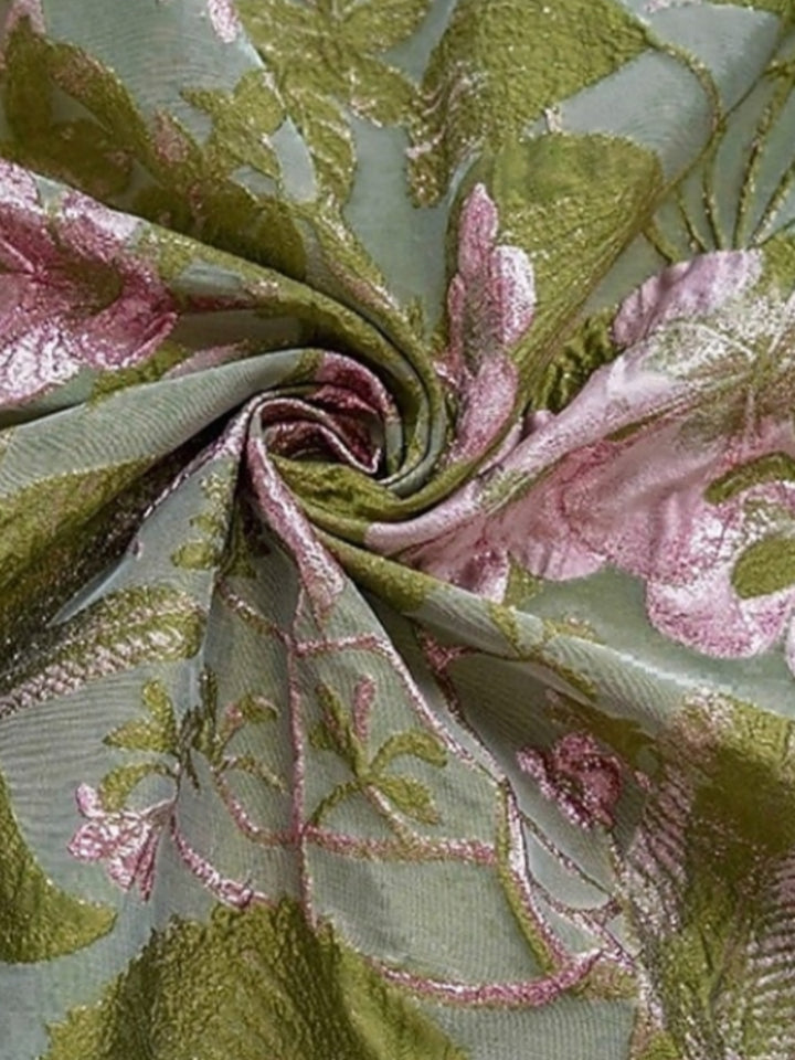 Robe ligne A/princesse, décolleté en V, satin imprimé, pour mère de la mariée, longueur de thé, avec nœud, motif floral, manches mi-longues