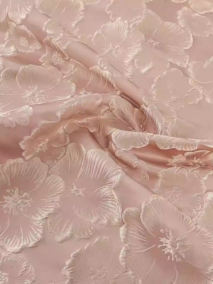 Robe Mère De La Mariée Forme Trompette/Sirène, Hors de l'épaule, Jacquard Floral, Sans Manches, Longueur Au Sol, Froncé