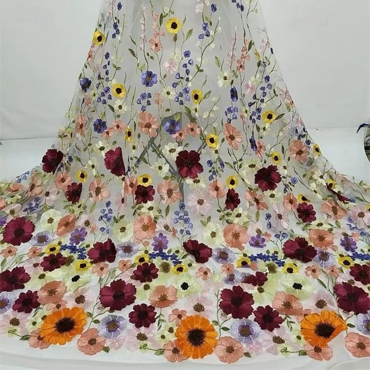 Robe de Soirée Ligne A/Princesse Col Rond Satin Manches 3/4 Longueur au Sol en Dentelle Flroale
